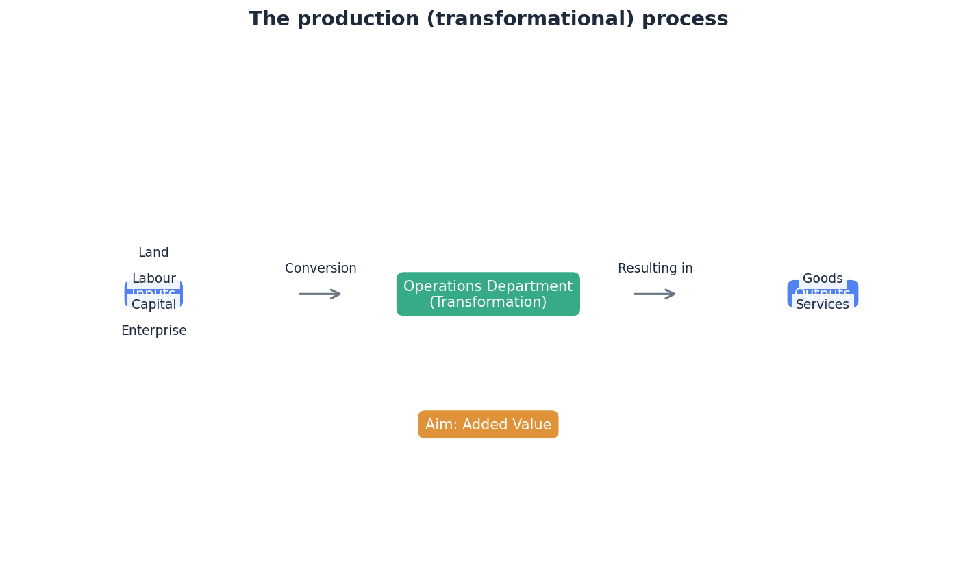 The Production (Transformational) Process