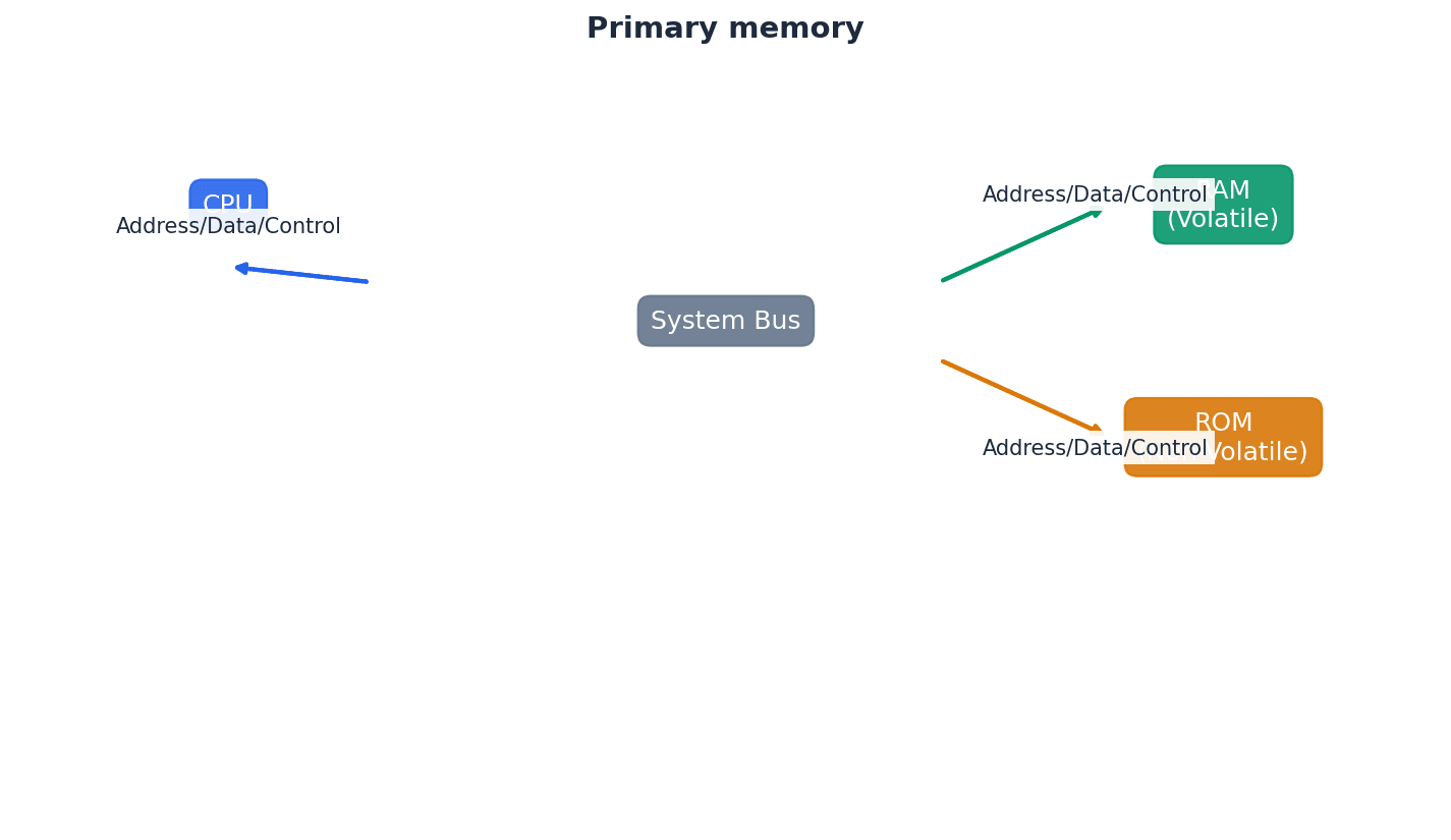 Illustration of primary memory components.