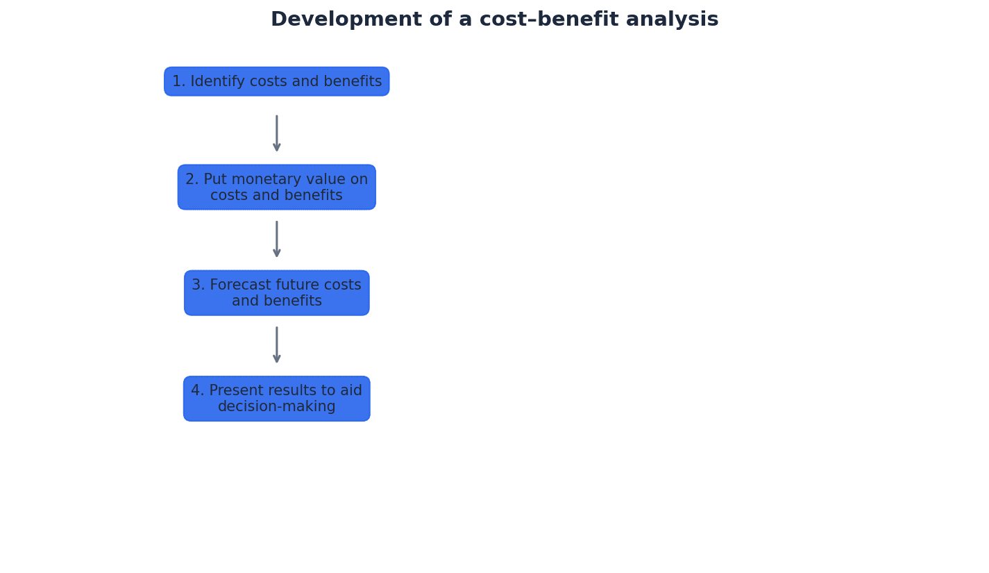 Development of a Cost-Benefit Analysis: Illustrating the stages and considerations.