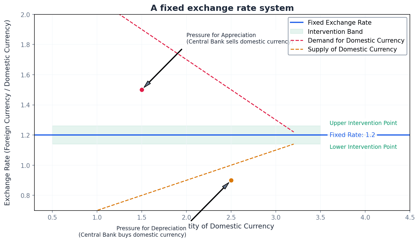 A fixed exchange rate system